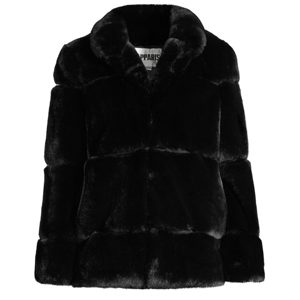 Apparis Black Faux Fur Jacket